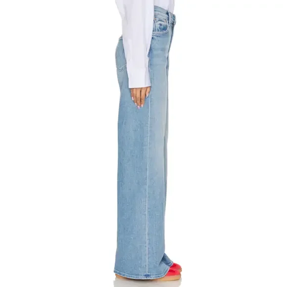 MOTHER The Ditcher Roller Zip Sneak Jeans in Blue - Picture 4 of 11